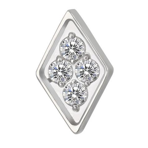 Diamond Shape with 4 Center CZ