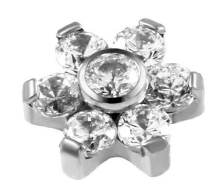 Bezel Set CZ Flower