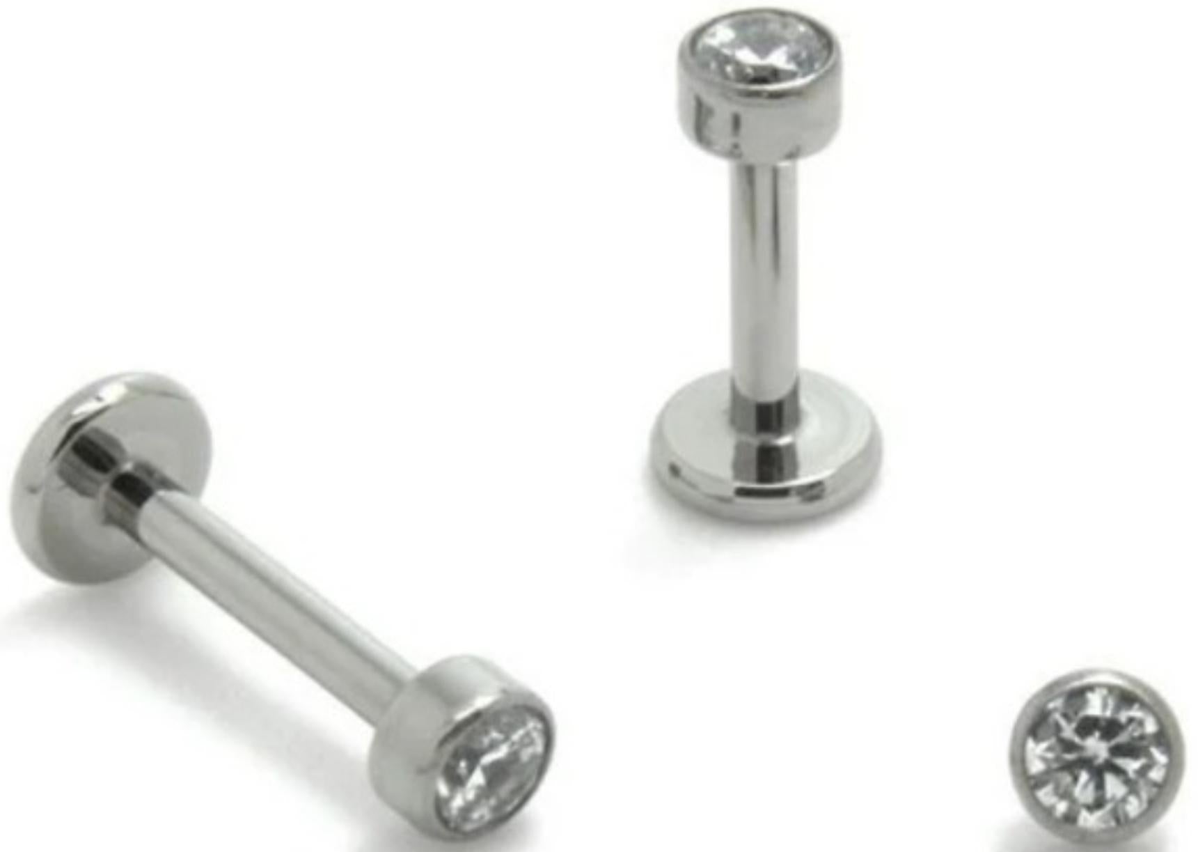 Internally Threaded Labret with Square Bezel