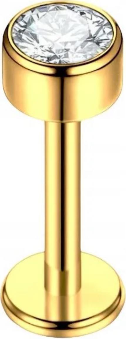 Internally Threaded Labret with Square Bezel