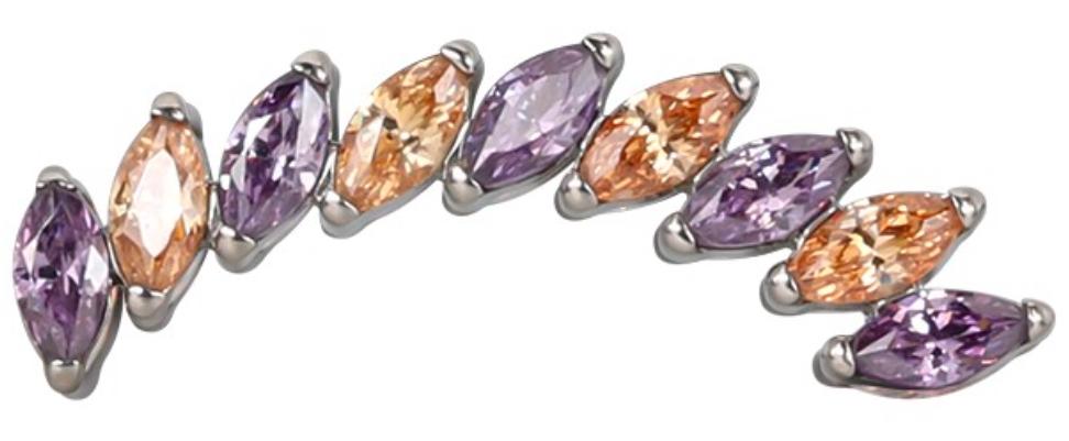 9 Marquise CZ Angled Cluster