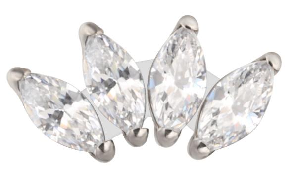 4 Prong Marquise CZ Cluster