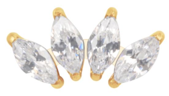 4 Prong Marquise CZ Cluster