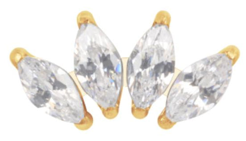 4 Prong Marquise CZ Cluster
