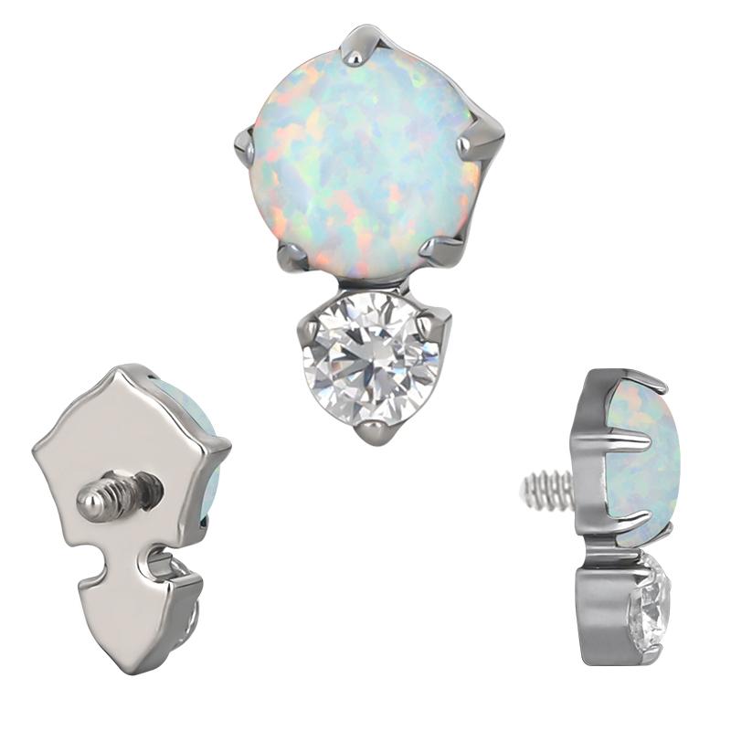 Opal with Bottom Round CZ