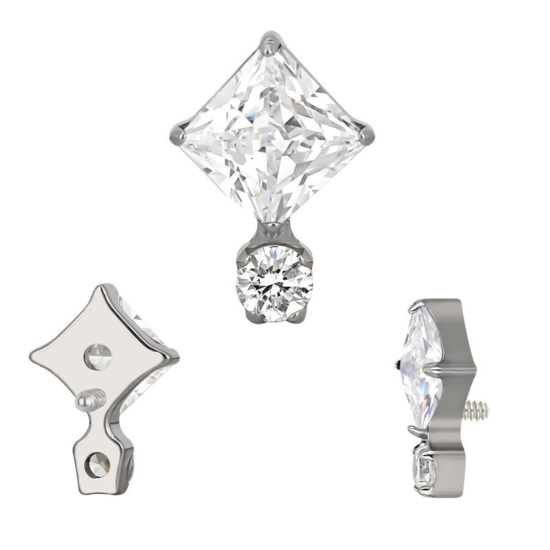 Square with Bottom Round CZ