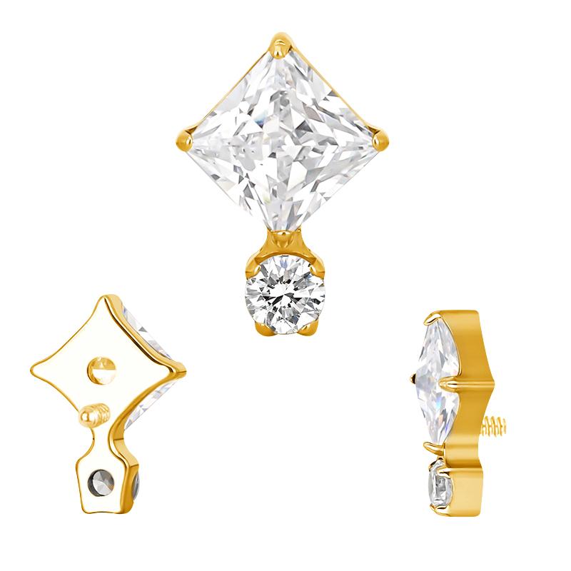 Square with Bottom Round CZ