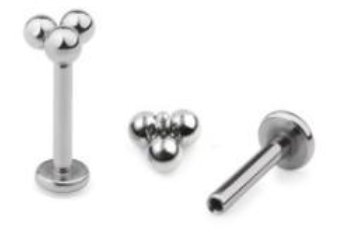 Internally Threaded Labret with Tribead