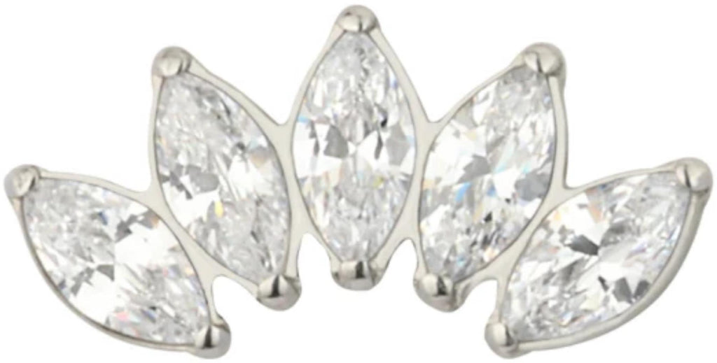 5 Prong Marquise CZ Cluster