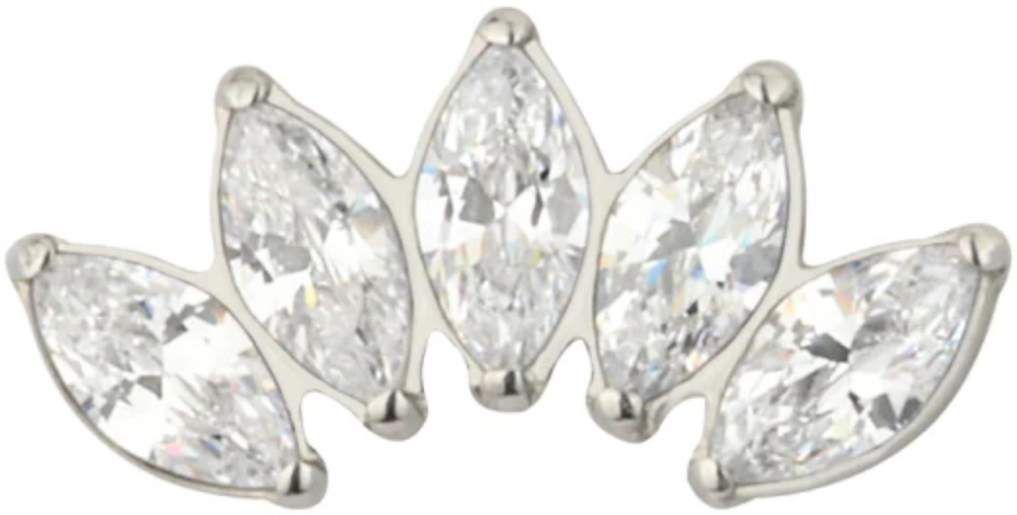 5 Prong Marquise CZ Cluster