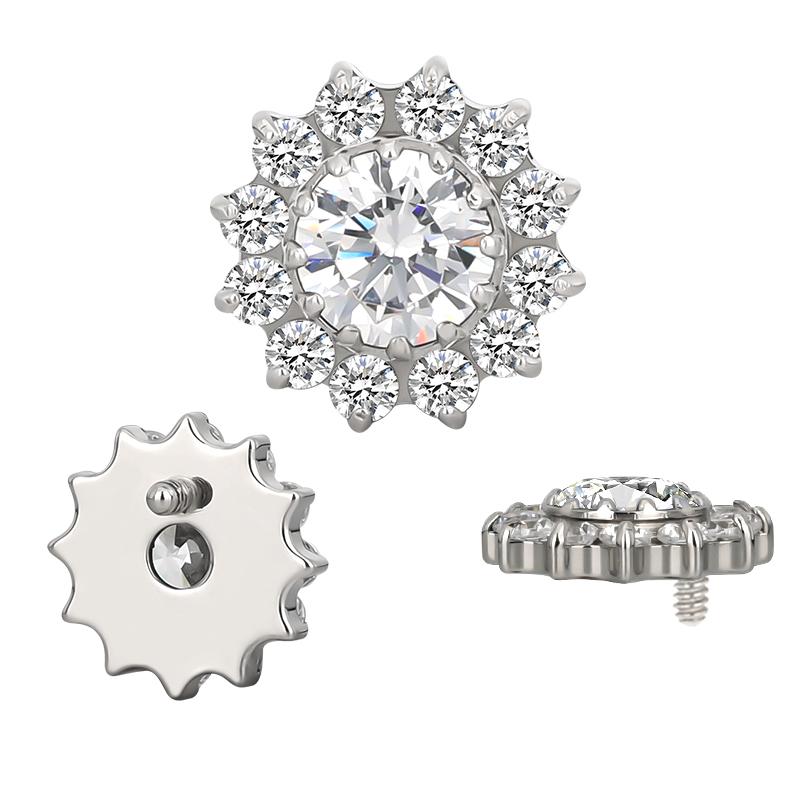 CZ Flower with Center Gem
