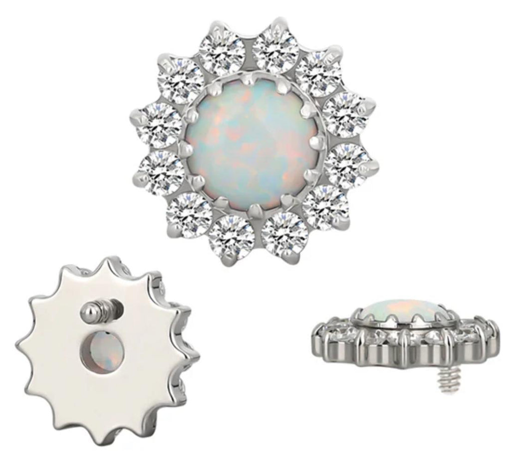 CZ Flower with Center Gem