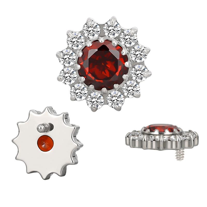 CZ Flower with Center Gem