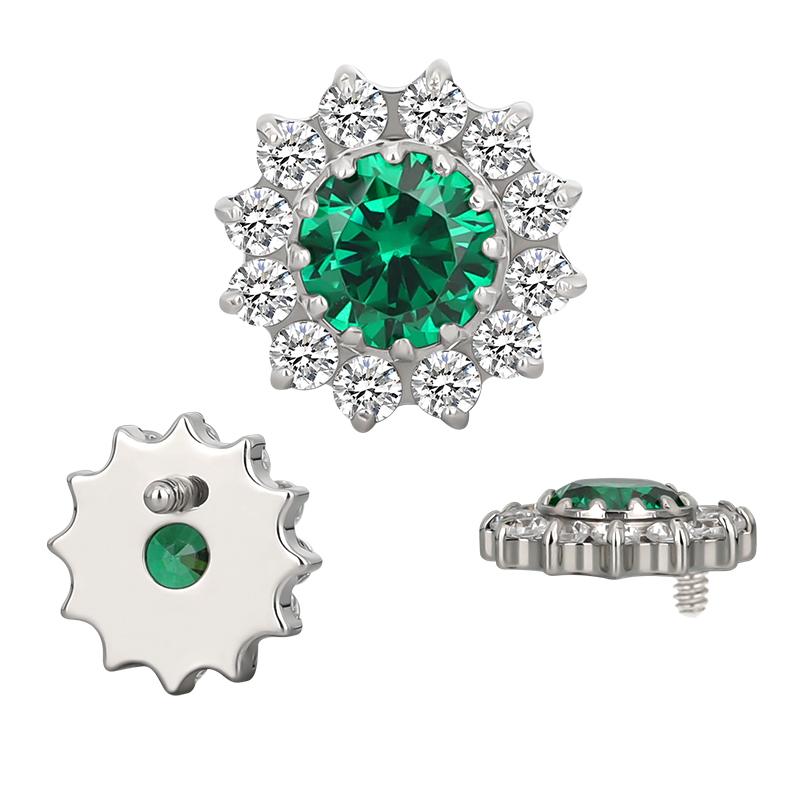 CZ Flower with Center Gem