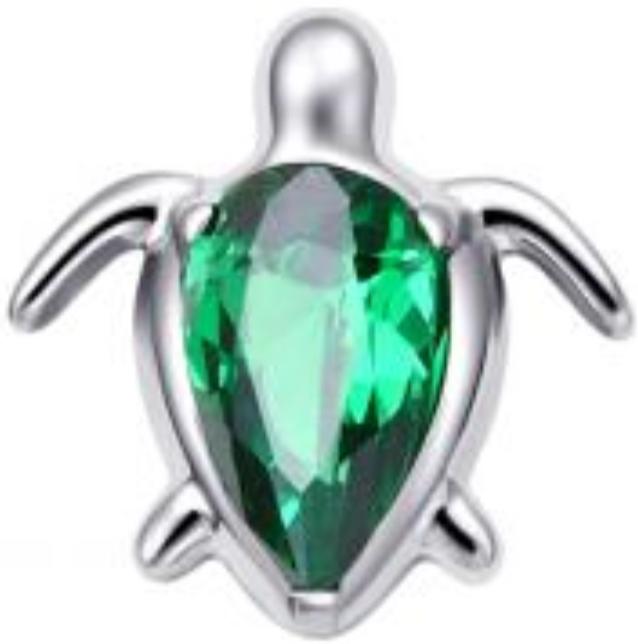 Titanium Turtle with Center CZ