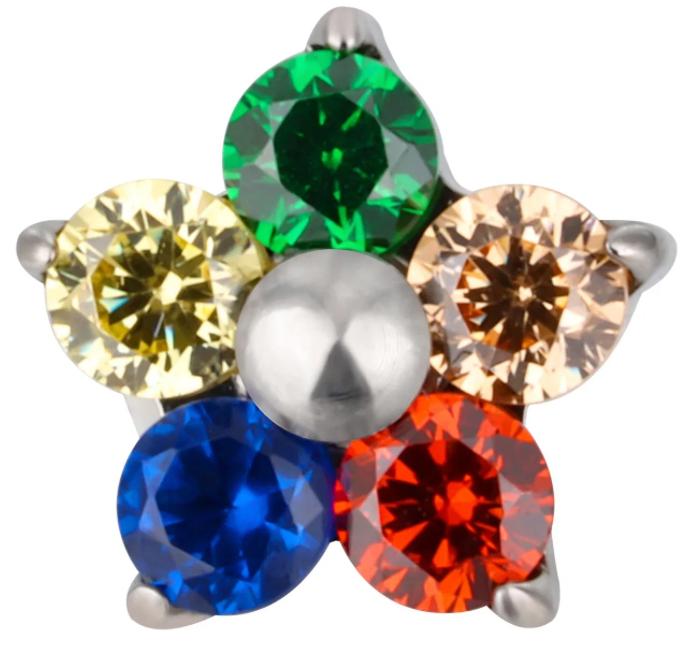 5 Prong CZ Flower