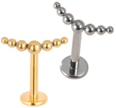 Internally Threaded Labret with 7 Descending Balls