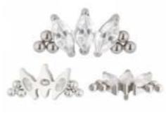 3 Marquise CZ Cluster with Tribead Sides