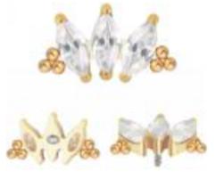 3 Marquise CZ Cluster with Tribead Sides