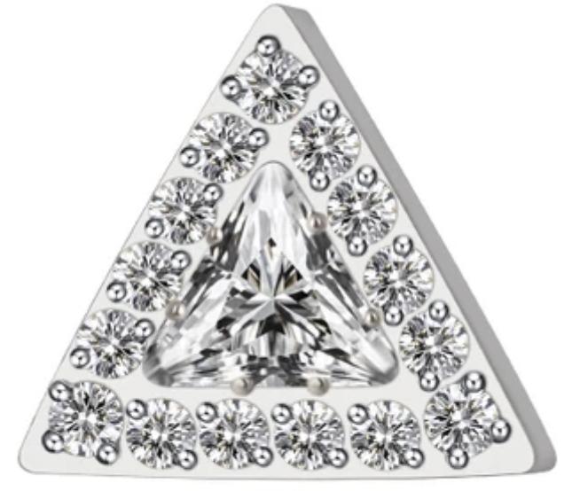 Triangle Pave CZ with Center CZ