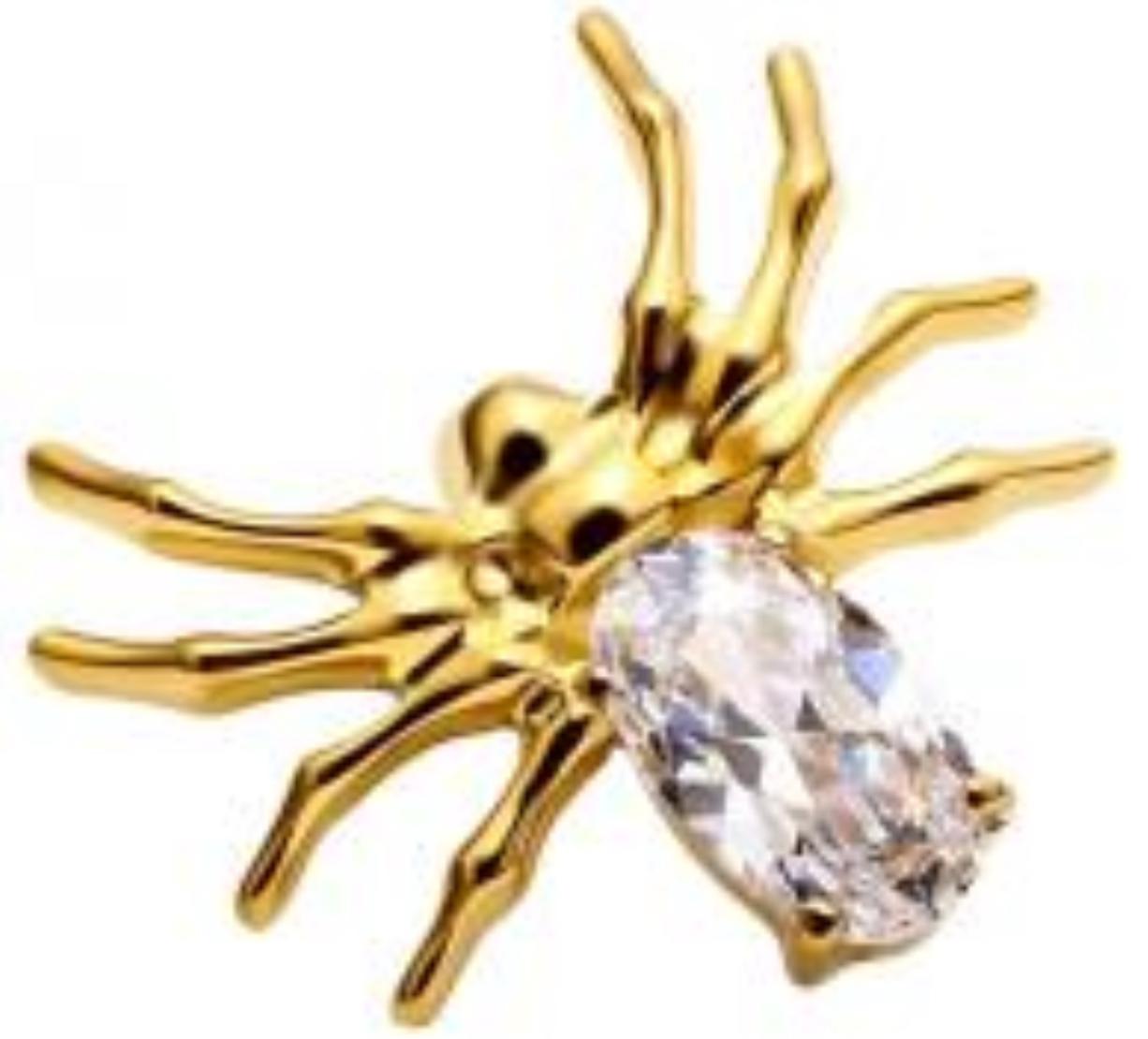 Titanium Spider with CZ Back