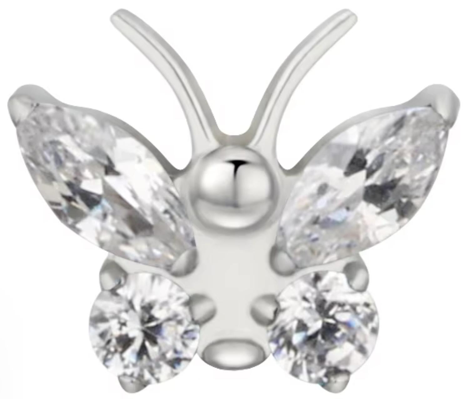 Marquise and Round Clear CZ Butterfly