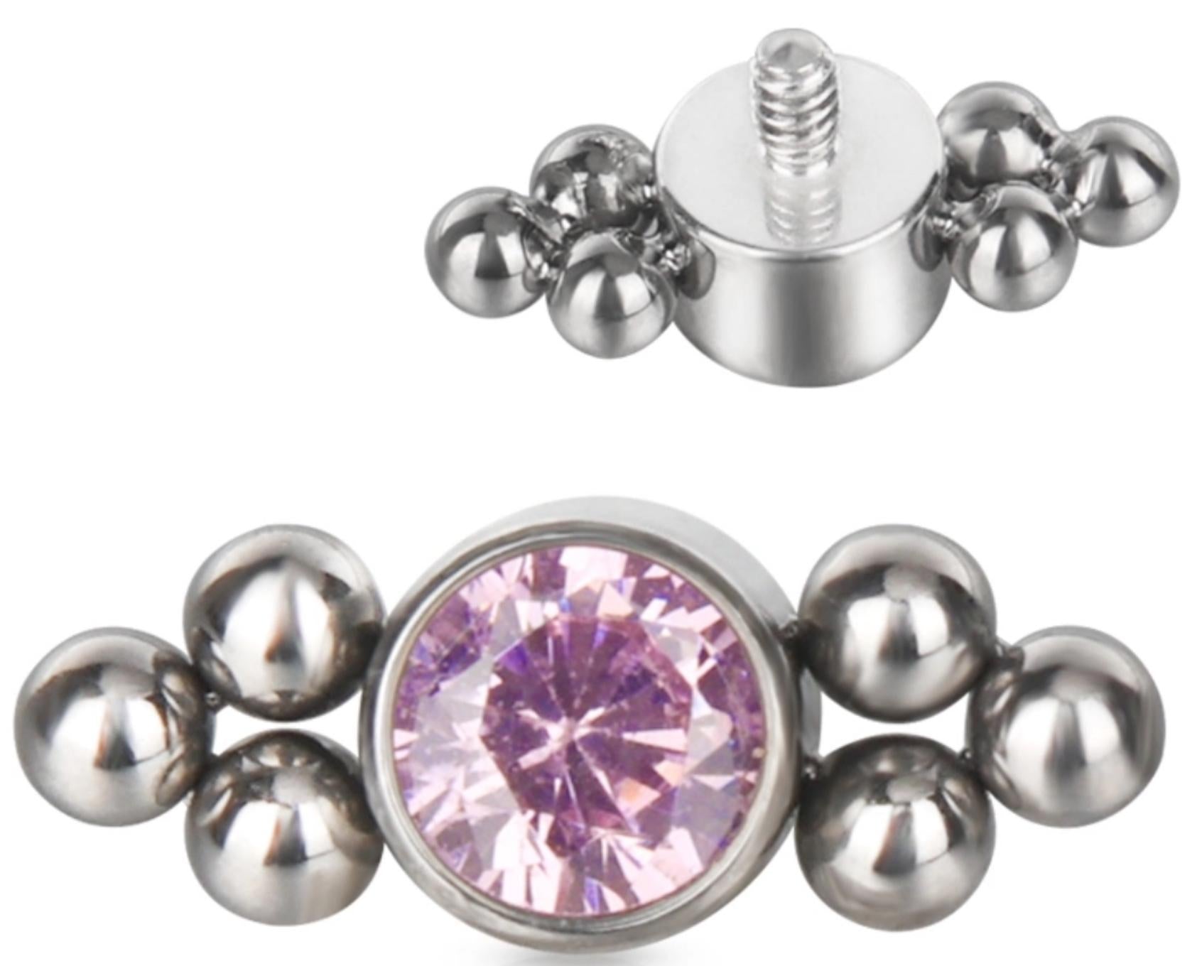 Bezel Set CZ with Tribead Sides