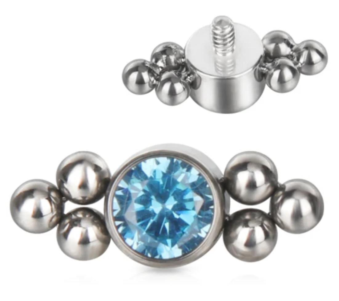 Bezel Set CZ with Tribead Sides