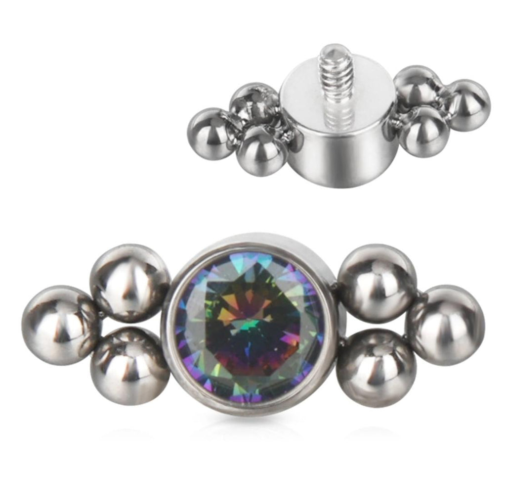 Bezel Set CZ with Tribead Sides