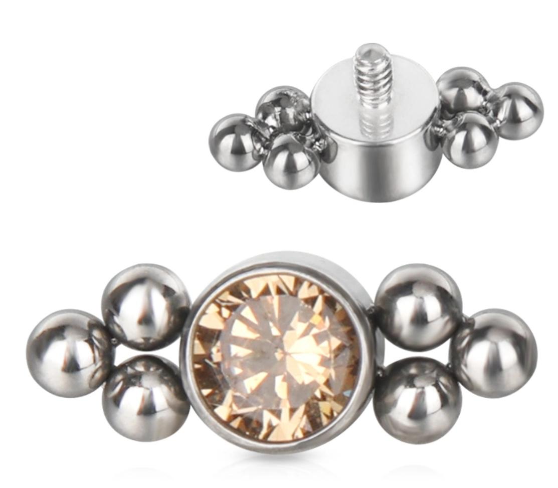 Bezel Set CZ with Tribead Sides