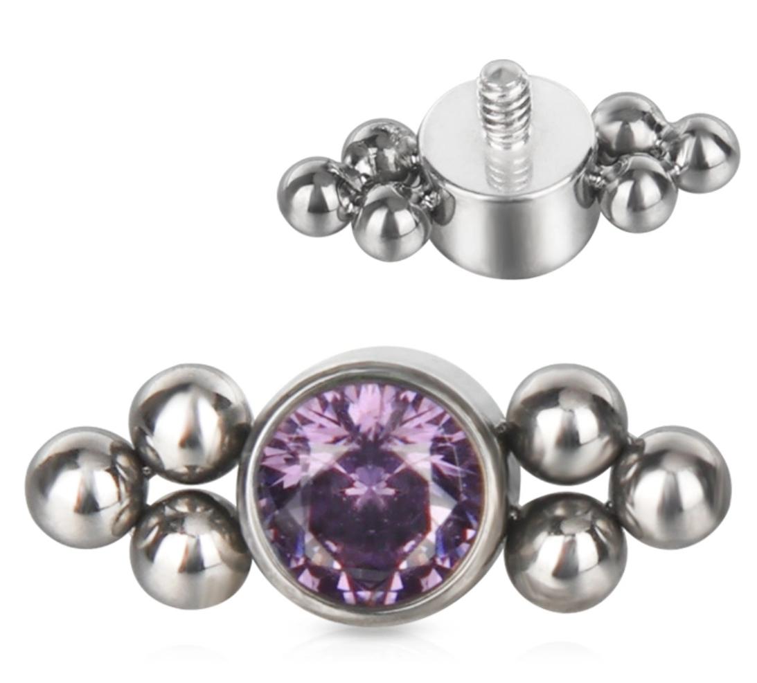 Bezel Set CZ with Tribead Sides