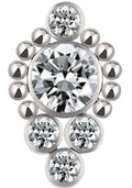 5 CZ with Beads Cluster