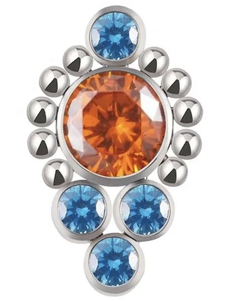 5 CZ with Beads Cluster