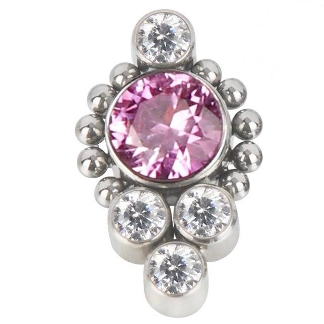 5 CZ with Beads Cluster