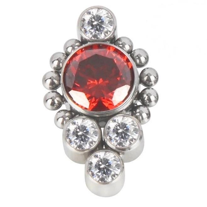 5 CZ with Beads Cluster