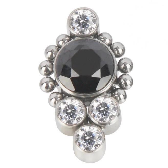 5 CZ with Beads Cluster