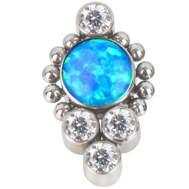 5 CZ with Beads Cluster