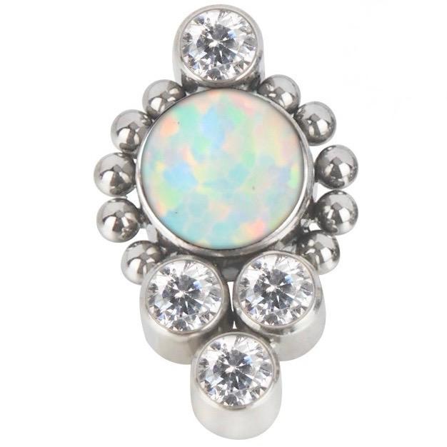 5 CZ with Beads Cluster