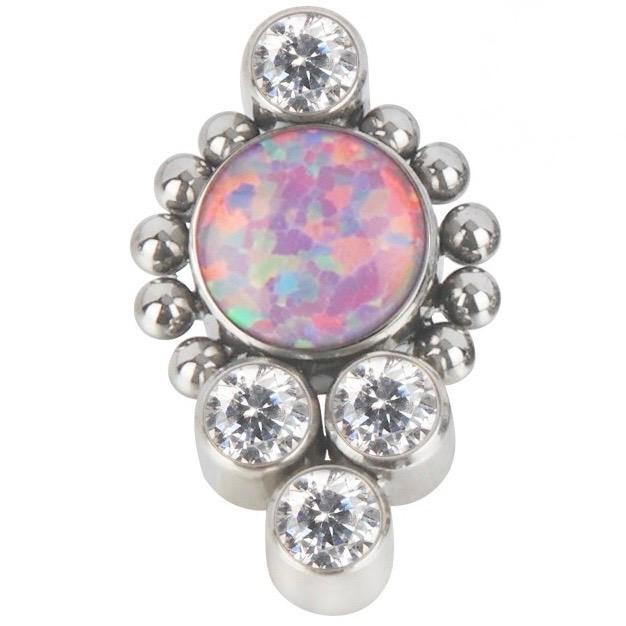 5 CZ with Beads Cluster