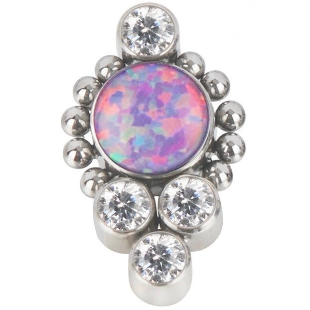 5 CZ with Beads Cluster