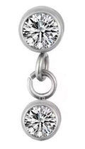 Round CZ with Round CZ Dangle