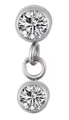 Round CZ with Round CZ Dangle