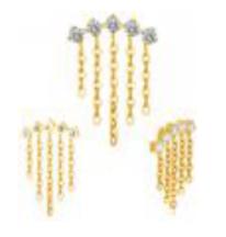 5 Round CZ Cluster Arc with 5 Chains Dangle