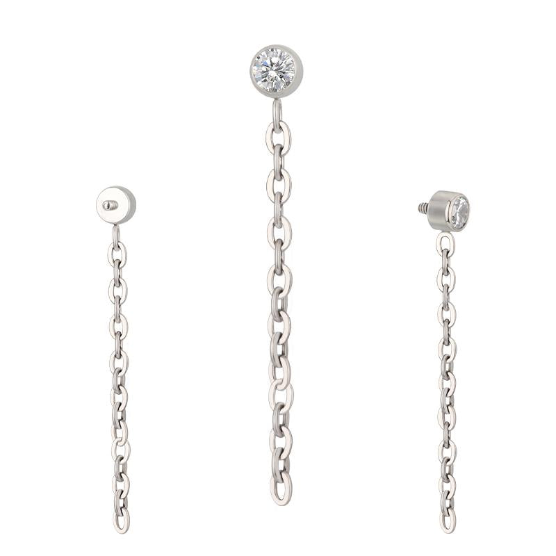 Round CZ with Chain Dangle