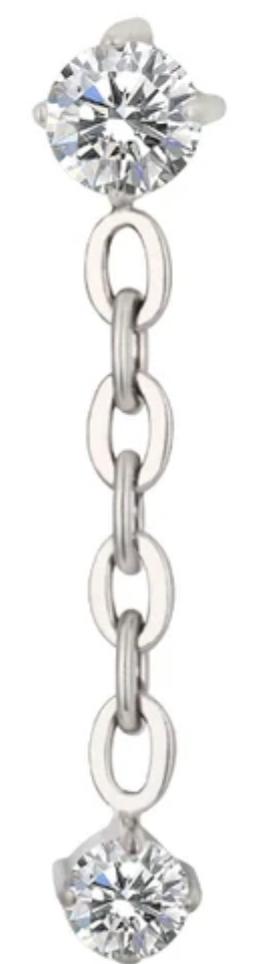 Round CZ with Chain Dangle Round CZ