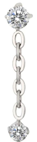 Round CZ with Chain Dangle Round CZ