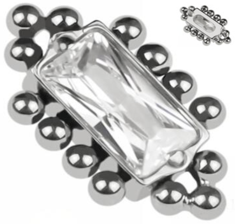 Baguette CZ with Beads