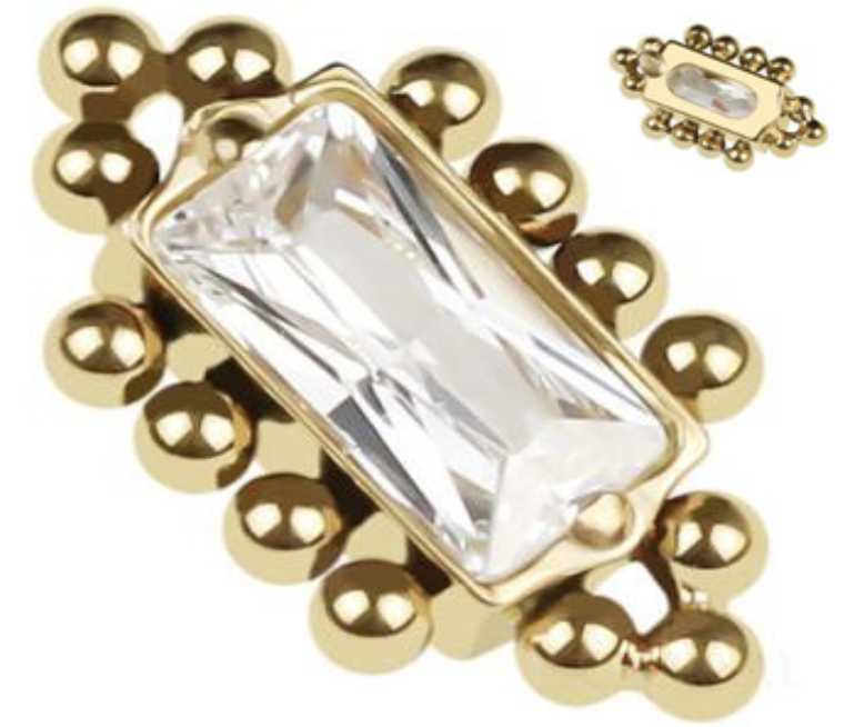 Baguette CZ with Beads