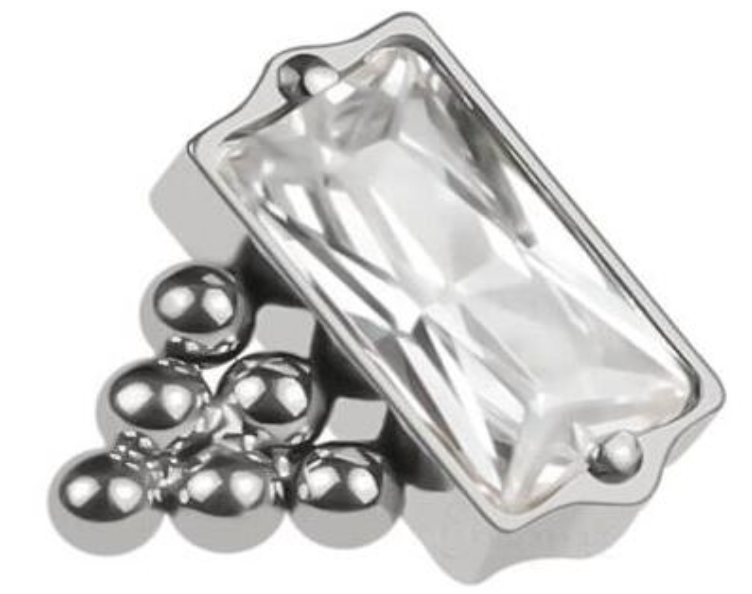 Baguette CZ with 6 Bead Cluster