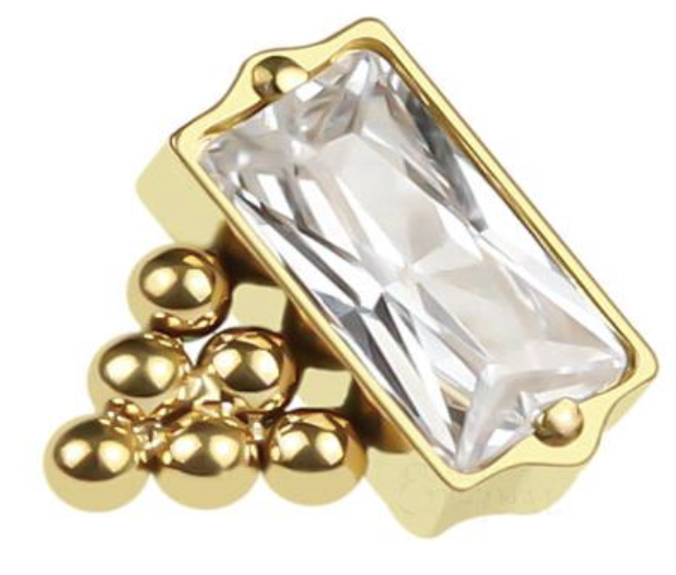 Baguette CZ with 6 Bead Cluster